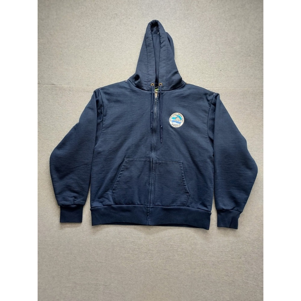Camber Men Hoodie L Navy Blue Full Zip Drawstring Pockets Long Sleeve Outdoor